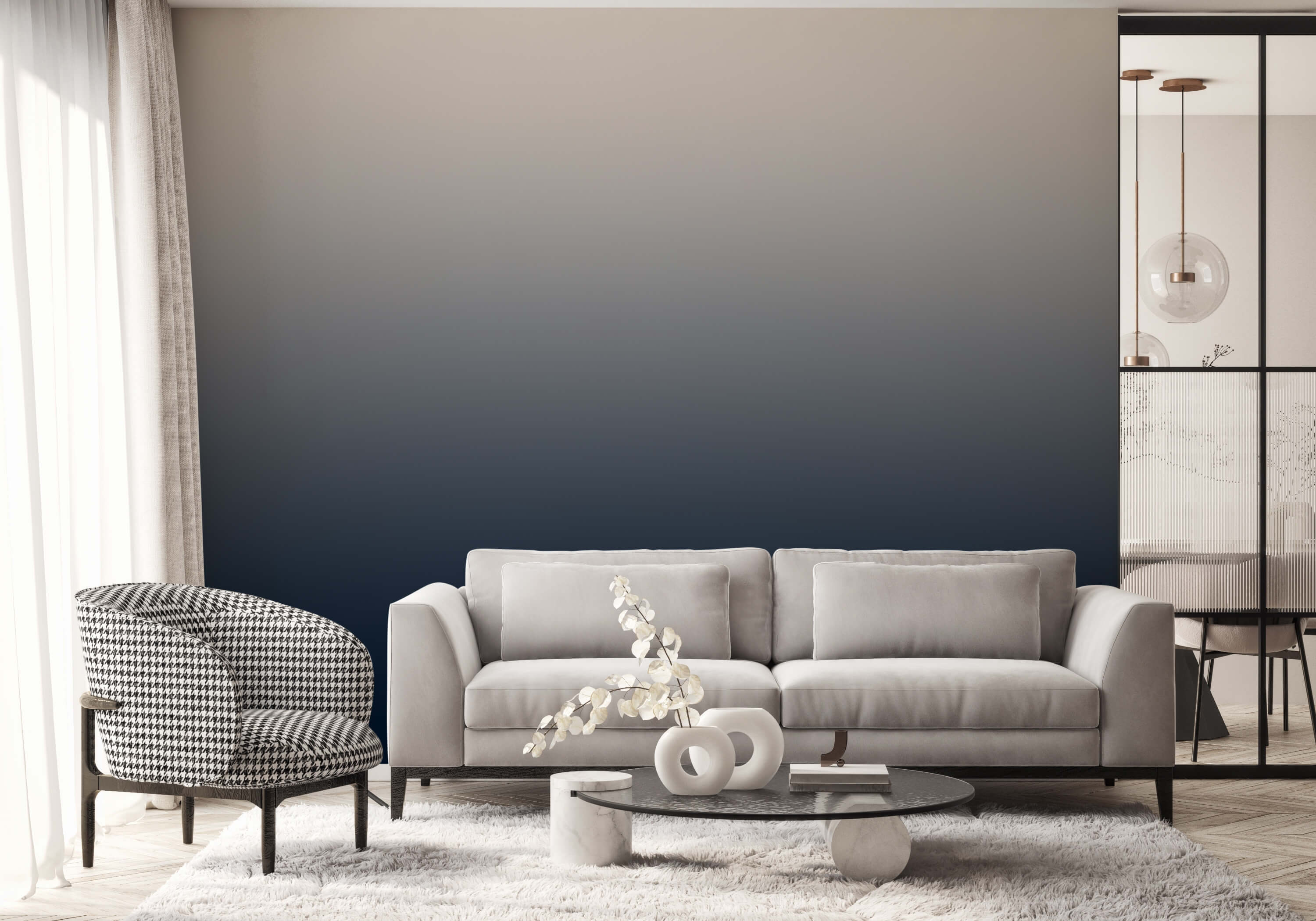 Navy Ombre Wallpaper Mural Bobbi Beck