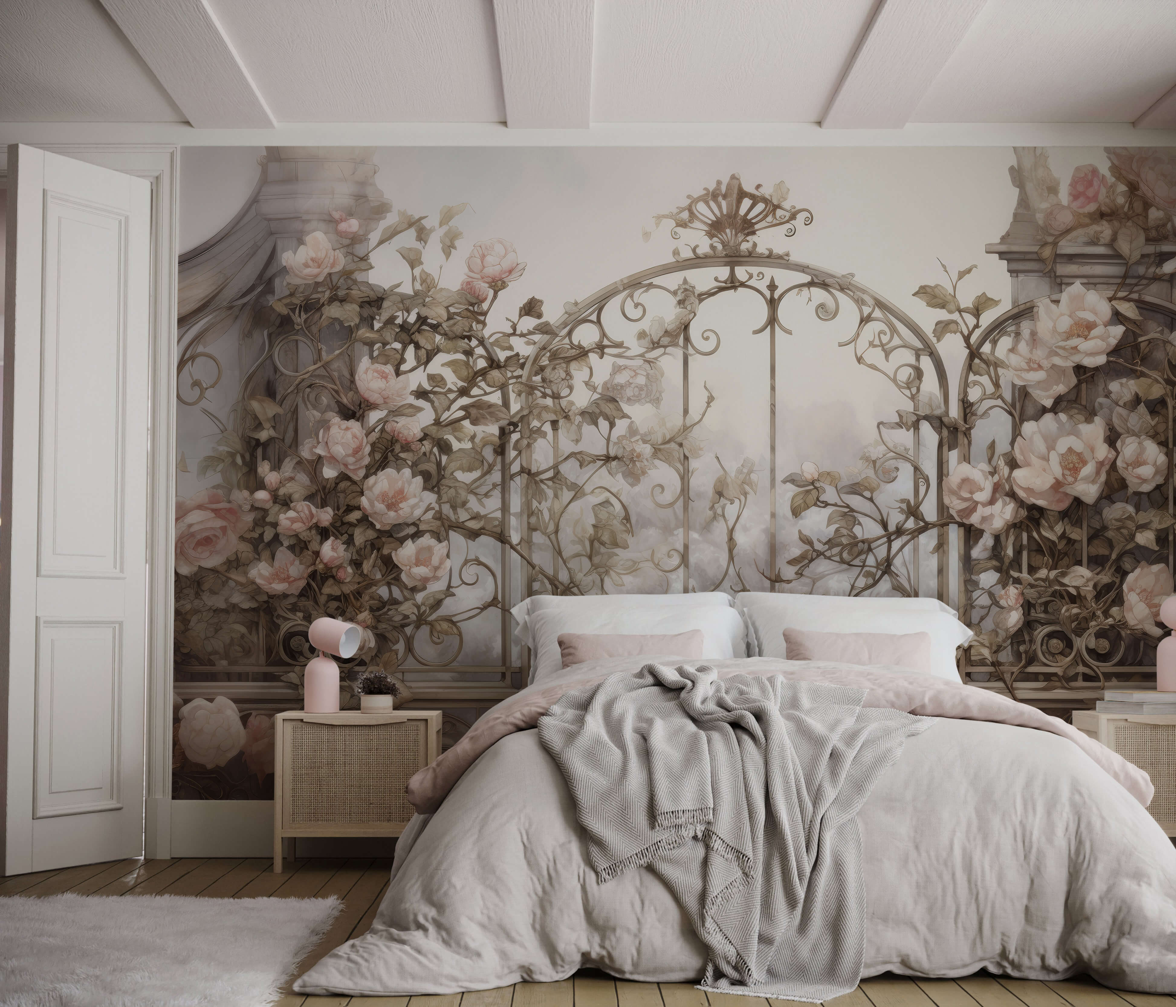 Rococo Style Floral Wallpaper Mural – Bobbi Beck
