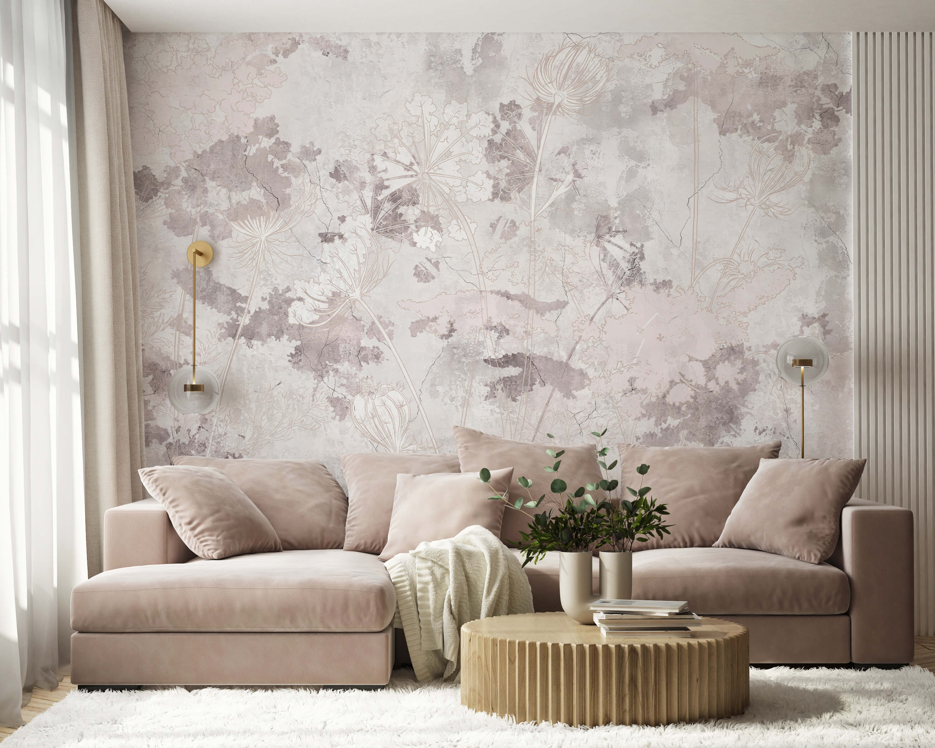 Rustic Floral Wallpaper Mural – Bobbi Beck