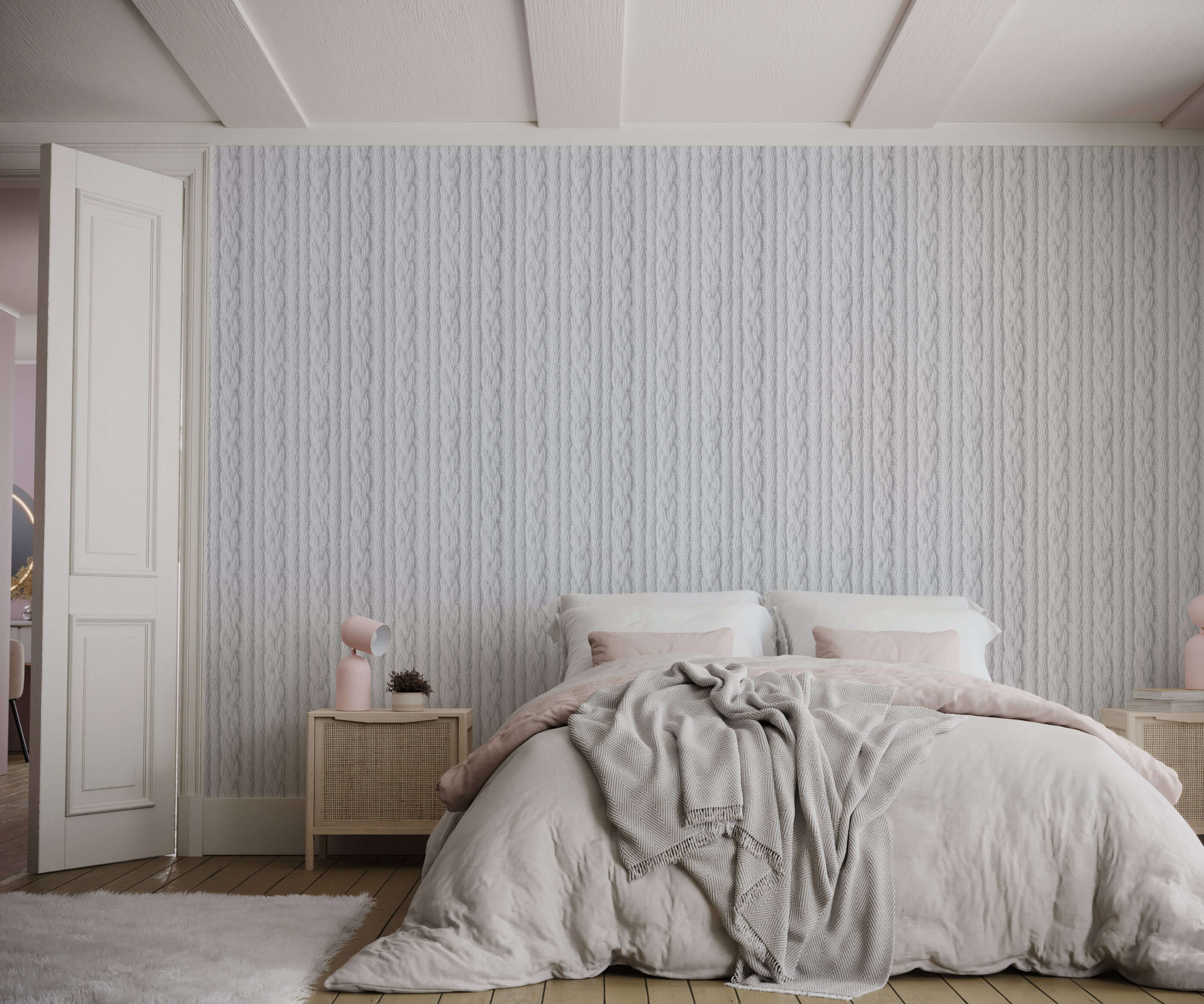 White Wool Knit Wallpaper Mural – Bobbi Beck