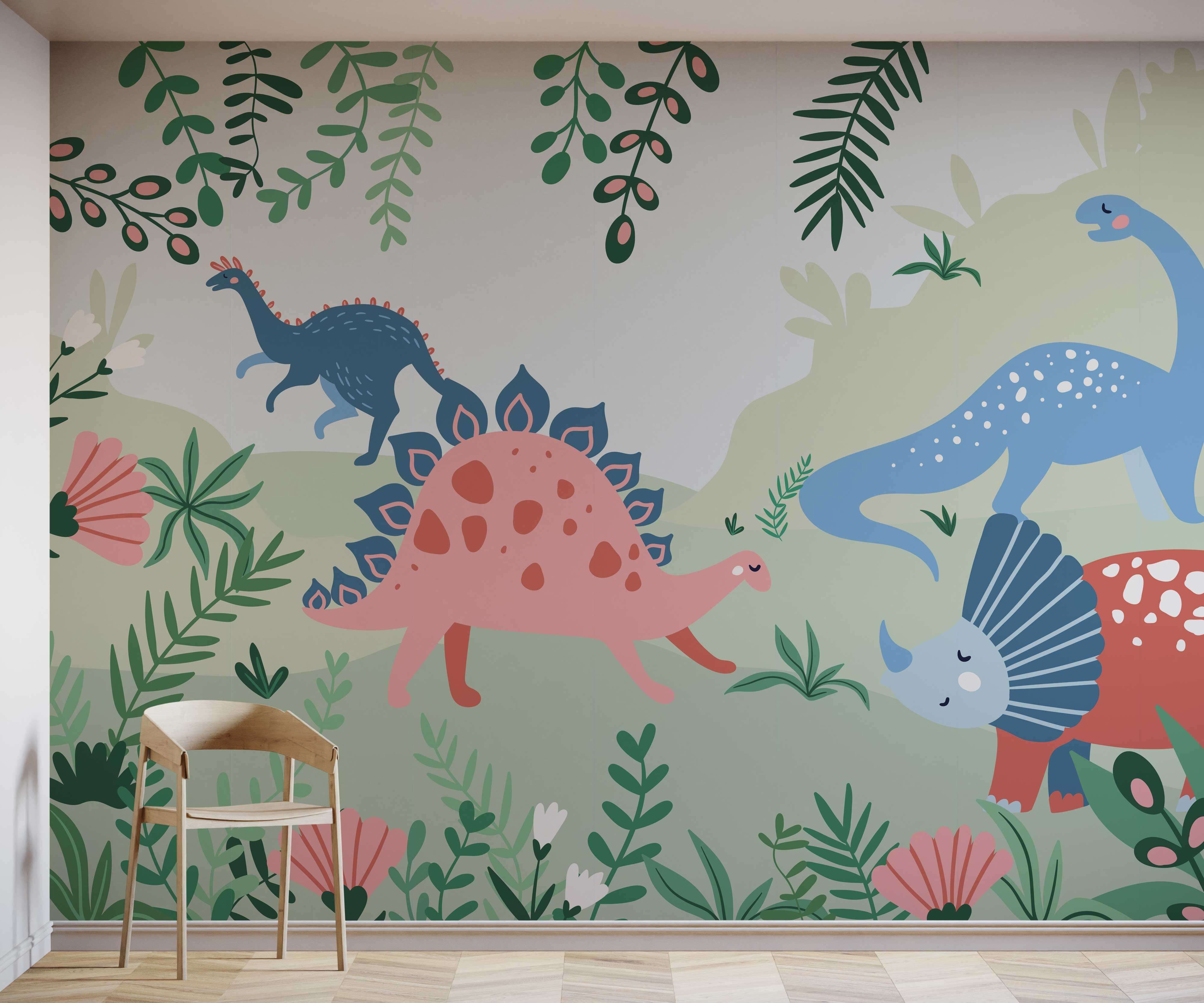 Children's Dinosaur Wallpaper Mural Bobbi Beck